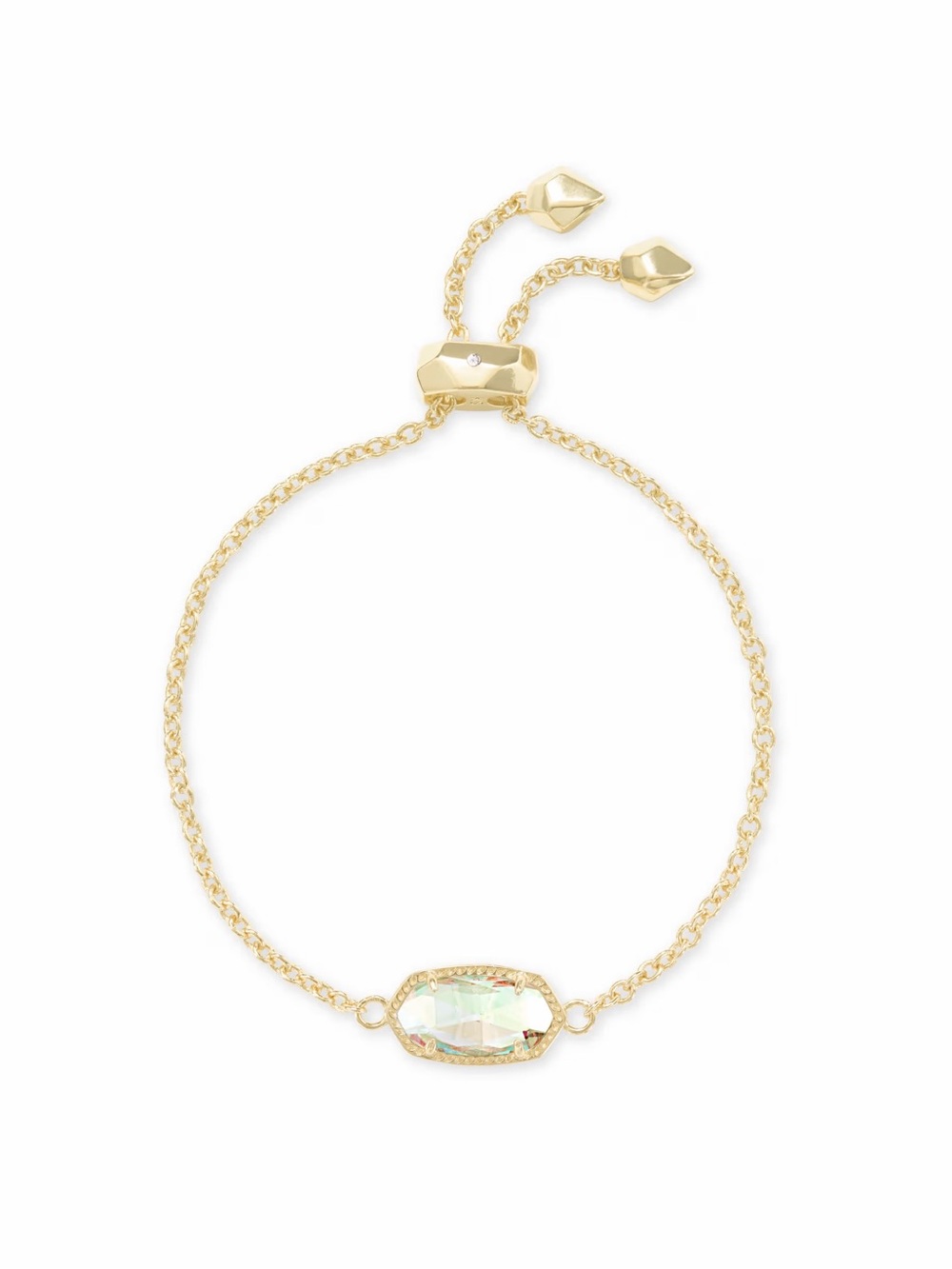 NWT Kendra Scott Gold Adjustable Chain Bracelet in Dichroic Glass